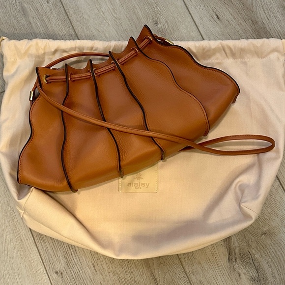 Ulla Johnson X Sisley Adria Pleated Wave Bag in Pecan - Picture 14 of 17